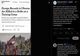 NYT reports that at least 12 foreign volunteers were killed in the July 21 missile strike on a training base near Kropyvnytskyi 12-08-2025 US, Colombia, Taiwan, Denmark