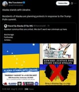 Alaska stands with Ukraine. 12-08-2025 Residents of Alaska are planning protests in response to the Trump-Putin summit.