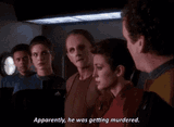 apperently he was getting murdered said odo as he talks about new york city