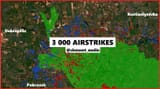 russia hit this small area north of porkvorsk with at least 3,000 glide bombs in just 3 months