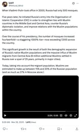 UnliT on X @pl_european When Vladimir Putin took office in 2000 Russia had only 500 mosques. Five years later he initiated Russia&#039;s entry into the Organisation of Islamic Cooperation (OIC) in order to strengthen [...]
