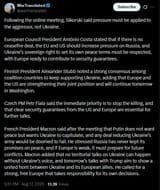 Following the online meeting, Sikorski said pressure must be applied to the aggressor, not Ukraine. 17-08-2025 European Council President António Costa stated