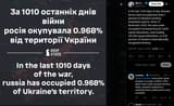 In the last 1,010 days of war, Russian forces have occupied less than 1 percent of Ukraine’s territory, DeepState reports. Since 12 November 2022 17-08-2025