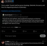 RadioFreeTom, This is unfair. Trump&#039;s had far worse showings. (Helsinki, the worst, and then his disgusting ambush of Zelensky.) 16-05-2025 TRUMP EPSTEIN raping teenagers