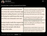 JuliaDavisNews 16-08-2025 Sounds like a rotten proposal from Putin.