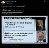 Kasparov63, Ghosts are listed on a separate page! 17-08-2025 Wasn&#039;t Rubio supposed to be there