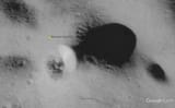 Disc shaped object on moon zoomed in