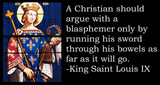 Christian blasphemer argue sword saint louis