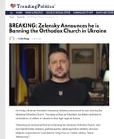 Anti-Christian Jewish President Zelensky bans Orthodox Church in Ukraine