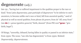 Degenerate - Etymology Origin &amp; Meaning