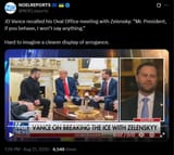 JD Vance recalled his Oval Office meeting with Zelensky, &#039;Mr. President, if you behave, I won’t say anything&#039; 21-08-2025 clearer display of arrogance HD