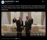 To make it crystal clear, India is siding with Putin, intensifying diplomatic ties and seeking to boost trade 21-08-2025 foreign minister met Putin in Moscow HD