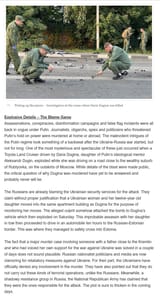 FSB murdered Dugina