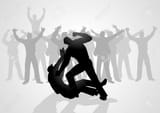 57158611-silhouette-illustration-of-men-fighting-being-watch-by-crowd-of-people