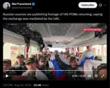 Russian sources are publishing footage of 146 POWs returning, saying the exchange was mediated by the UAE. 24-08-2025 HD