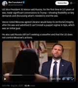 US Vice President JD Vance said Russia, for the first time in 3.5 years of war, made significant concessions to Trump—showing flexibility on key demands 24-08-2025 HD
