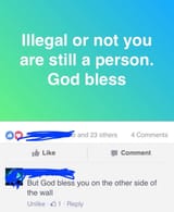 god bless you on the other side of the wall