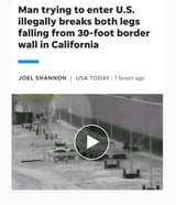 Walls work Border wall in CA breaks both legs