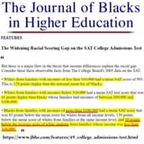 JBHE SAT niggers low IQ journal of blacks higher education