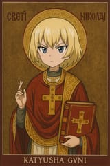 20250825_1327_Katyusha as Saint Icon_simple_compose_01k3gfm2f2e25v6wdc092gdnfv