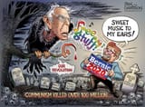 bernie_graveyard - Ben Garrison Political Cartoon Socialism Bernie Sanders Free Stuff