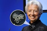 lagarde wearing triskelion which is the corporate logo of Ripple who she is a big fan of