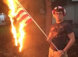 me burning an American flag