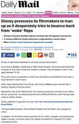 Disney pressures its filmmakers to man up as it desperately tries to bounce back from &#039;woke&#039; flops Daily Mail Online