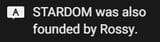 STARDOM was also founded by Rossy