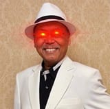 Rossy glowing eyes smile