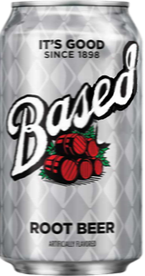 A nice cold can of BASED root beer