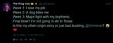 Screenshot 2025-07-12 at 12-44-02 The King Sue 👑✨ (@LaKingSue) Week 1 I lose my job. Week 2 A dog bites me Week 3 Major fight with my boyfriend. Final blow I’m not going to All In Texas. Is this my villain origin story or just bad booking @Unive[..