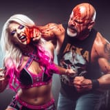 steve austinpunching alexa bliss in the face bloody