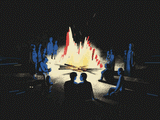 Refugee campfire