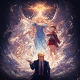 ai trump pearly gates animi girl and peter 2