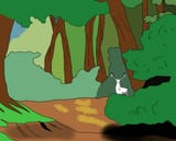 In the woods.
