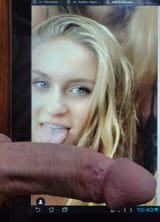 Using her tongue 