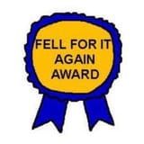 Fell for it again award