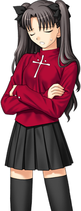 Rin Tohsaka Cute Hot Skinny School Girl Tired Yummy Legs
