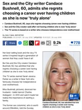 Sex &amp; The City writer Candace Bushnell regrets not having children