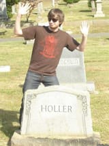 cool guy at a graveyard