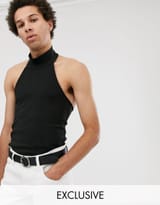 reclaimed-vintage-Black-Halter-Neck-Top