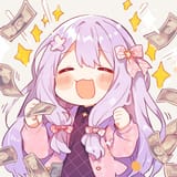 anime-girl-with-purple-hair-pink-dress-holding-money-generative-ai_955884-55488