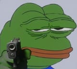 pepe annoyed gun
