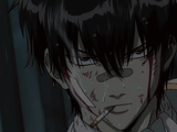 cool guy smokes anime
