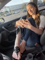 black tb sandals