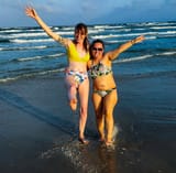 Cute mikf and friend beach