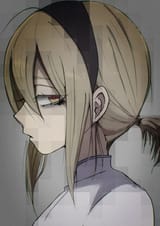 pekkola goth sassy side eyed glare long hair predatory