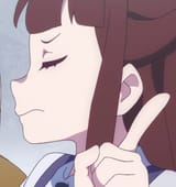 akko raised finger
