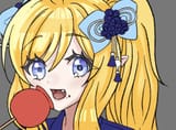 jashin eat apple treat happy
